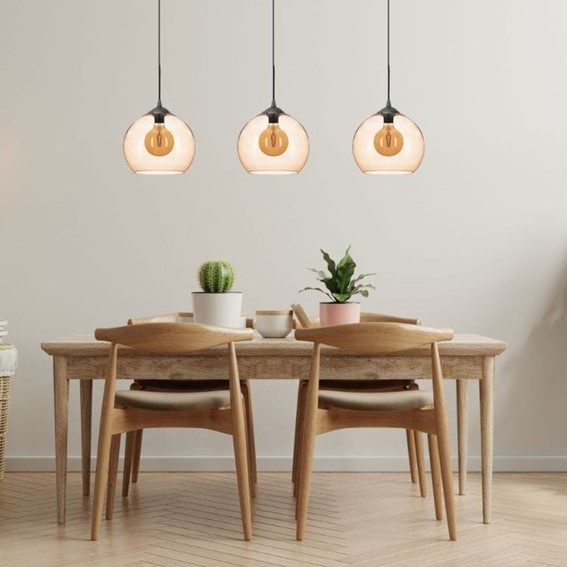 Lampa Wisząca LISIA 1M Czarny/Brązowy