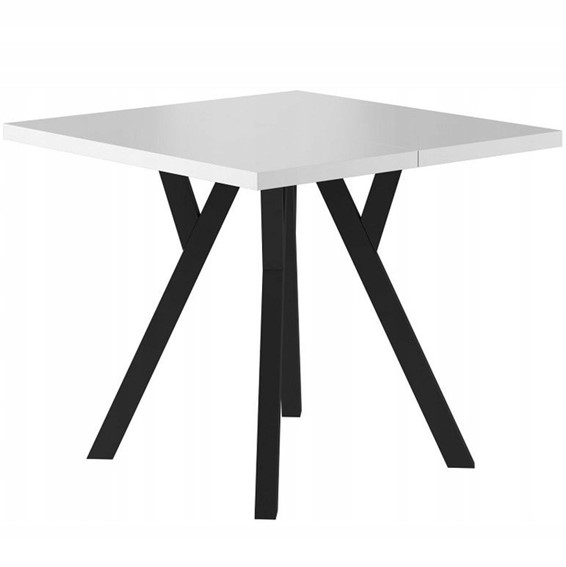 Stół Rozkładany MERLIN (90-240)x90 Czarny/Biały Mat