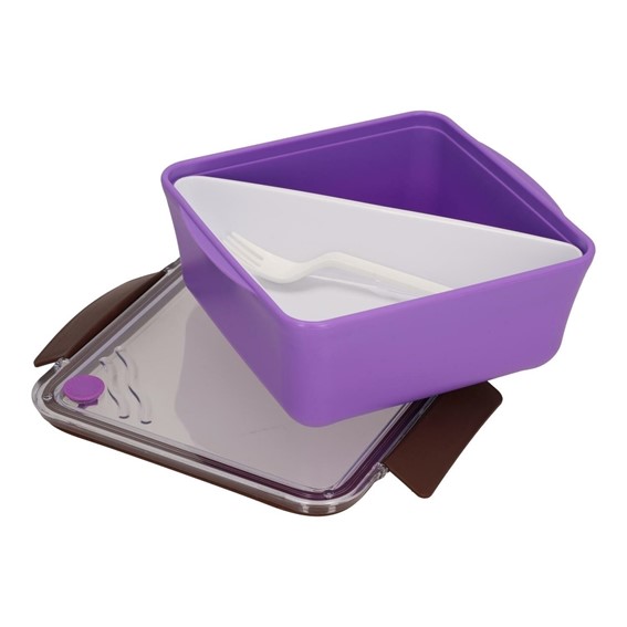 Lunch Box DIVIDED z Widelcem 2,6l Fioletowy