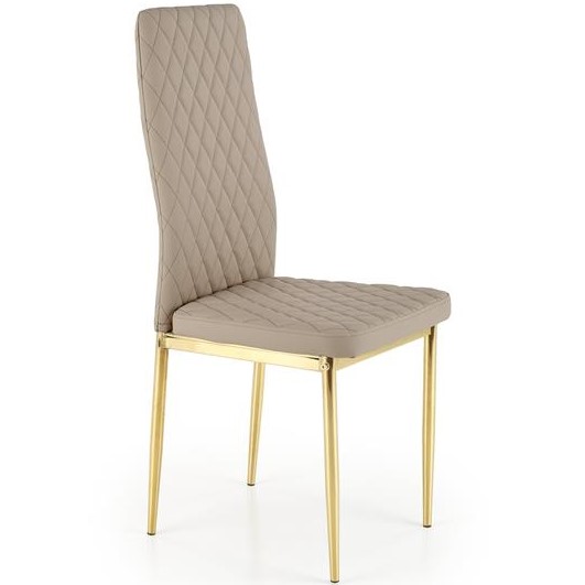 Krzesło K501 Złoty/Cappuccino Ekoskóra
