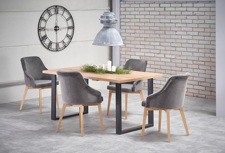 Stół Rozkładany VENOM (160-210)x90 Dąb/Czarny