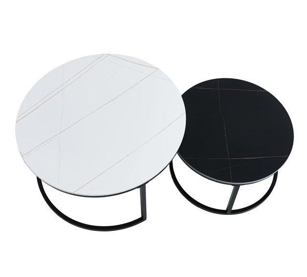 Ława L10-FX (B) 80/60 cm Biały/Czarny