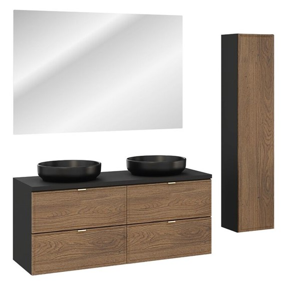 Zestaw Meblowy RIVER 120cm Czarny Mat/Dąb Casella