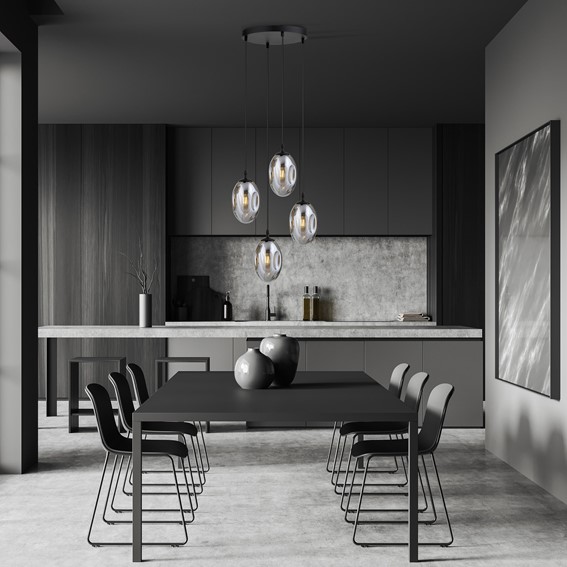 Lampa Wisząca ASTRAL 4 PREMIUM Czarny/Grafitowy