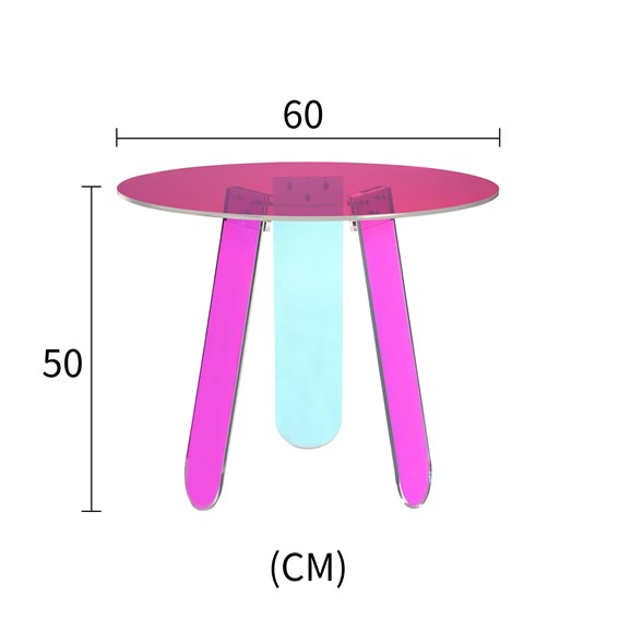 Stolik MODIG M75-60 fi60 Wielokolorowy/Transparentny