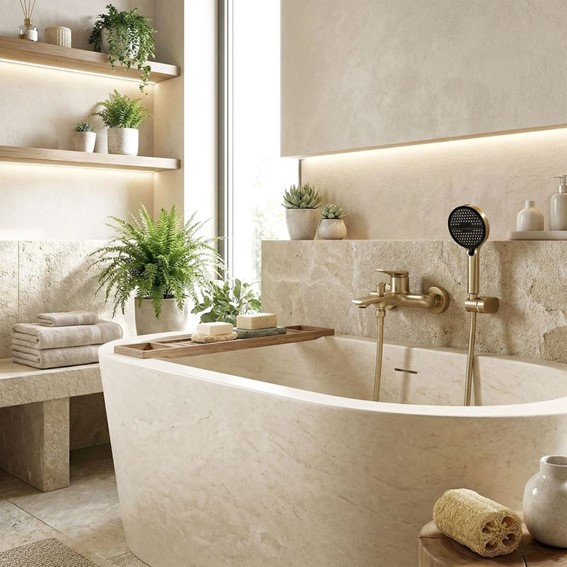 Bateria Wannowa VISION Złoty Szczotkowany