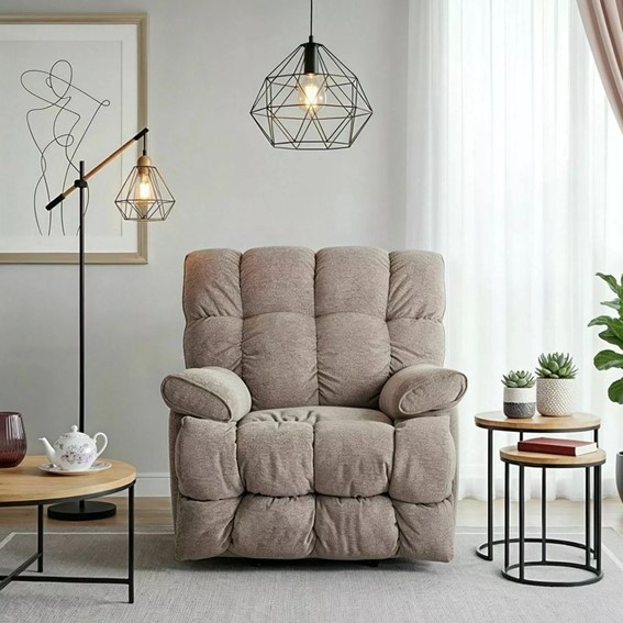 Fotel Rozkładany HOMER RAVEN Ciemny Beż