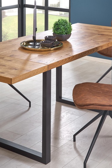 Stół Rozkładany HORUS (210-130)x80 Jasny Dąb/Czarny