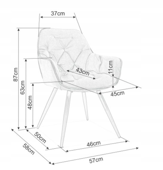 Krzesło CHERRY Velvet Czarny/Róż Antyczny Bluvel 52