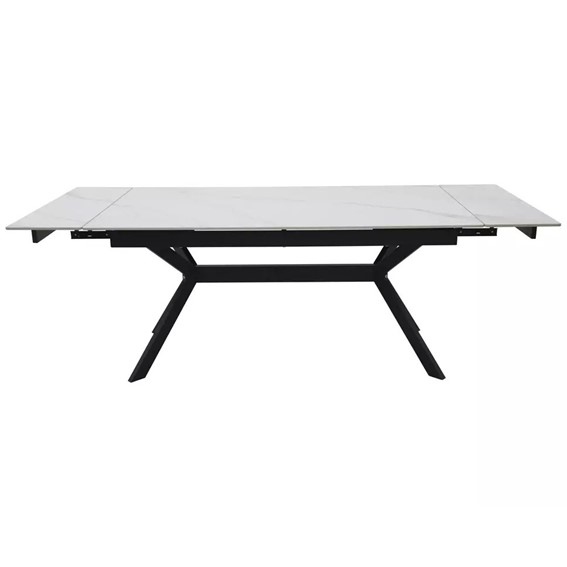 Stół Rozkładany IMPERIA 180 (180-240)x90 Biały/Czarny Mat
