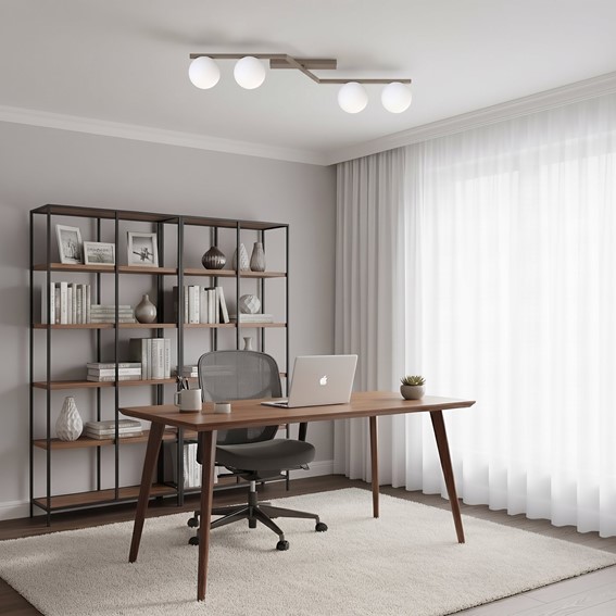 Lampa Sufitowa NATON 4 Beżowy/Opal