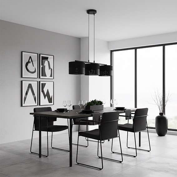 Lampa Wisząca KARBON 3 Czarny