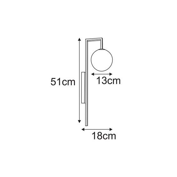 Kinkiet PARMA K-5763 Transparentny/Czarny