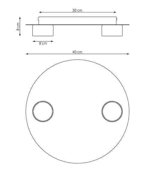 Lampa Sufitowa BOLX 2 Czarny