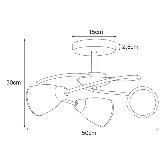 Lampa Sufitowa PLATO K-JSL-6059/3 AB Patyna