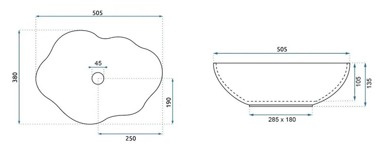 Umywalka Nablatowa PEARL AKOYA Perłowy