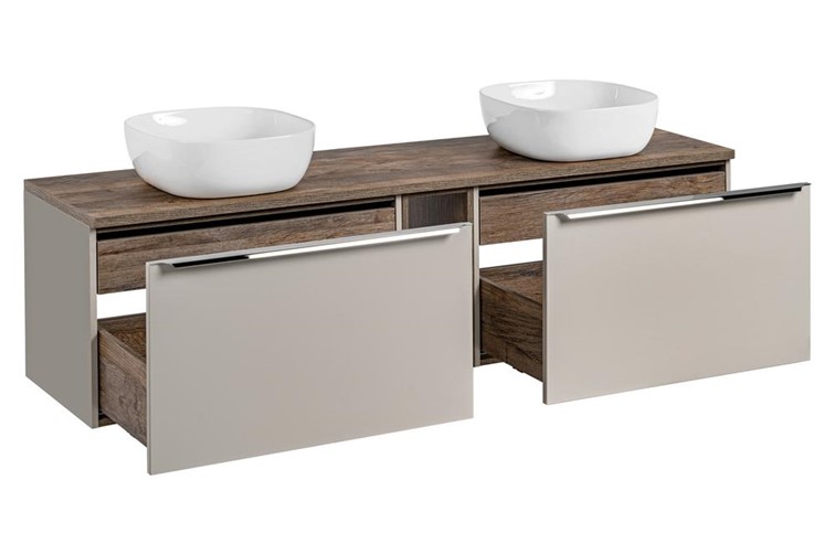 Zestaw Mebli Łazienkowych SFT B UN 6252 180cm Szary/Dąb