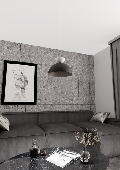 Lampa Wisząca LUNARO 1L Czarny/Biały