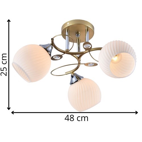 Żyrandol GOLDIO 3 Biały/Złoty