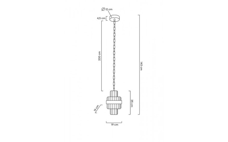 Lampa Wisząca IMPERO Złoty/Transparentny