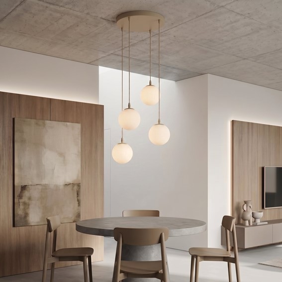 Lampa Wisząca COSMO 4PREM Beżowy/Opal
