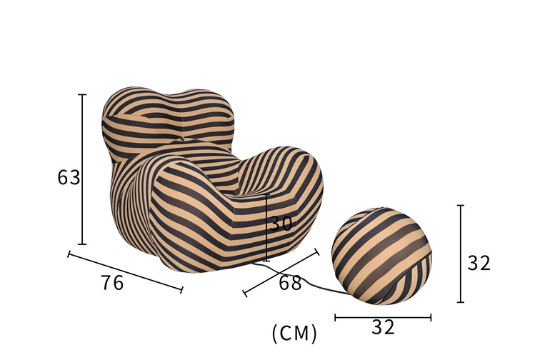 Fotel z Podnóżkiem NUA N31-29 Beżowy/Czarny