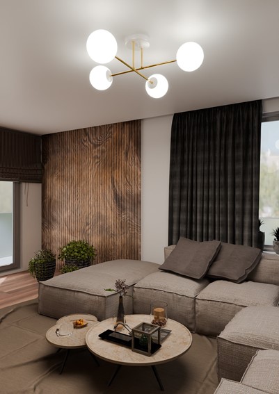 Lampa Sufitowa MAGNUM 4 Biały/Opal