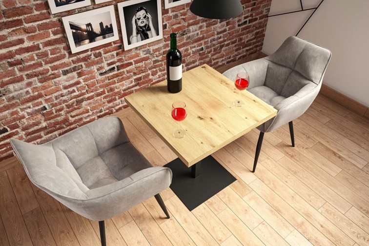 Stół ST(B)-FX 67x67 T Dąb Artisan/Czarny