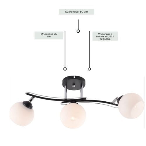 Żyrandol LINKOLN 3 Czarny
