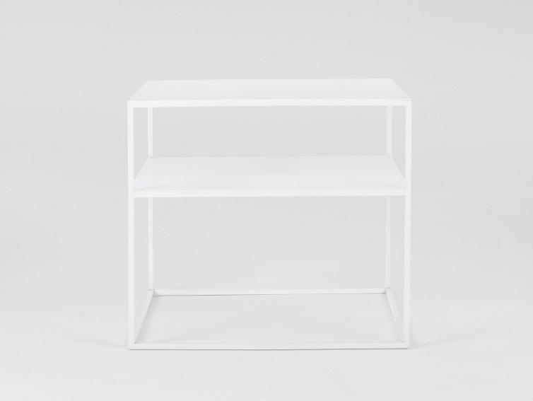 Stół Kawowy Tensio 2 Floor Metal 50x50 Biały