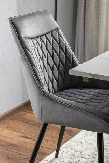 Krzesło AGAT Velvet Czarny Mat/Szary Bluvel 14