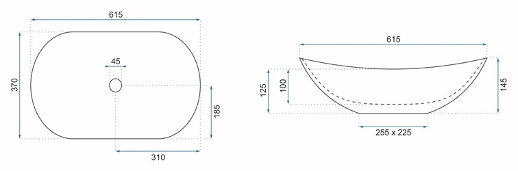 Umywalka Nablatowa ROYAL MATT Czarny