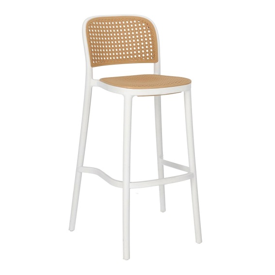 Krzesło Barowe Antonio 50x57x101 Biały/Brązowy