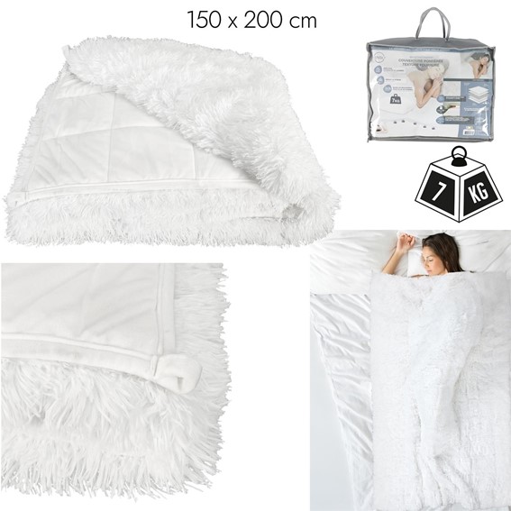 Koc Obciążeniowy FURRY 150x200cm Biały