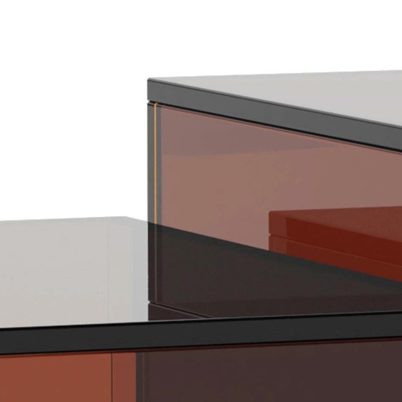 Zestaw 2 Stolików DICE Brązowy