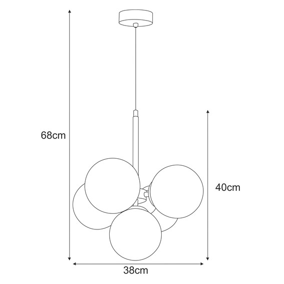 Lampa Wisząca LOGAN K-5368 Czarny/Bursztynowy