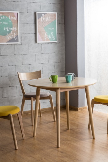 Stół Okrągły NELSON fi90 Dąb Miodowy