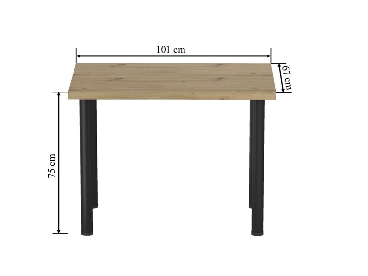 Stół ST(B)-FX 67x101 I Dąb Artisan/Czarny