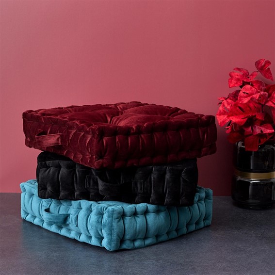 Poduszka Gruba Pikowana Bordowy