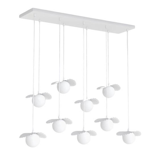 Lampa Wisząca FLORA 9 Biały/Opal
