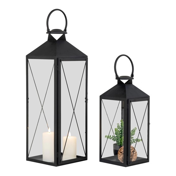 Zestaw 2 Lampionów Ogrodowych CASA Czarny