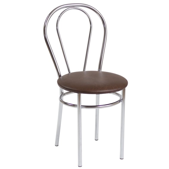 Krzesło TULIPAN Ciemnobrązowy/Chrom