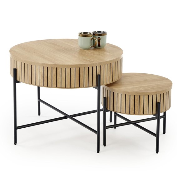 Ława DANTE fi67/fi40 Naturalny/Czarny