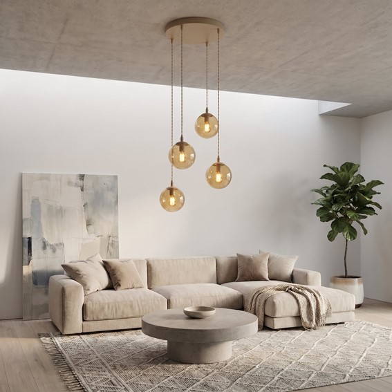 Lampa Wisząca COSMO 4PREM Beżowy/Miodowy
