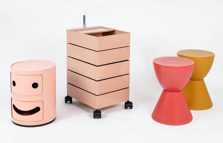 Stołek TAMBURO Pomarańczowy