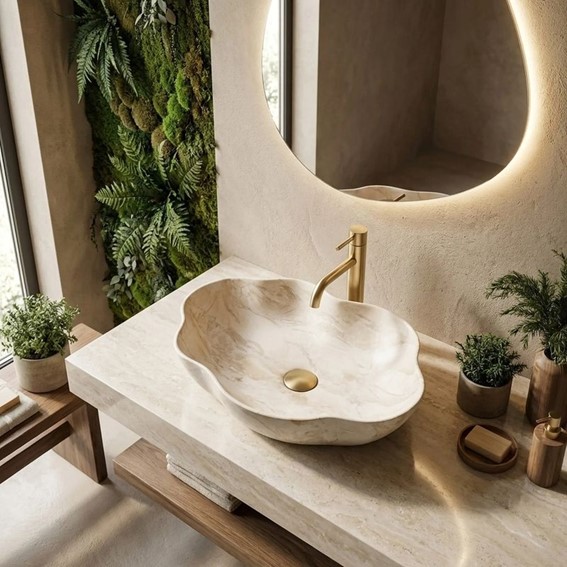 Umywalka Nablatowa PEARL KALLISTO Beżowy