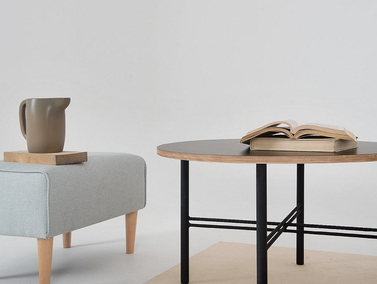 Stół Kawowy PENTO 80 Czarny/Naturalny