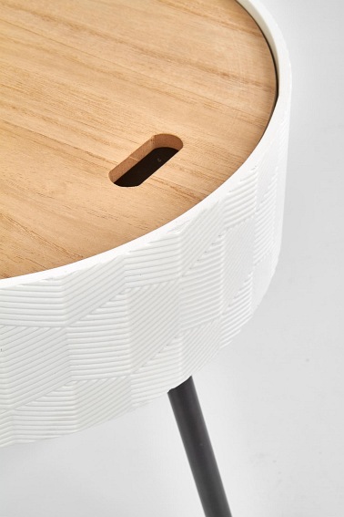 Ława AURA fi38 Czarny/Biały