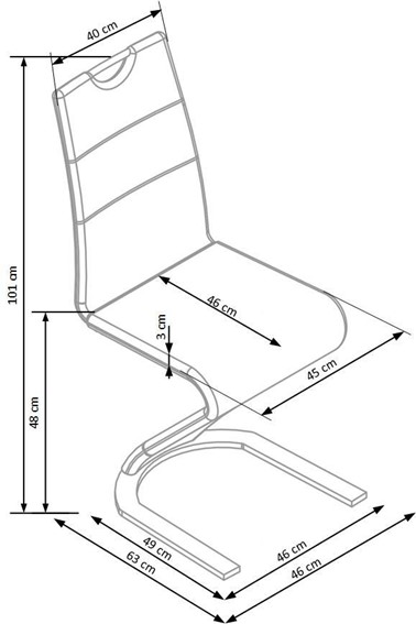 Krzesło K188 Chrom/Biały Ekoskóra