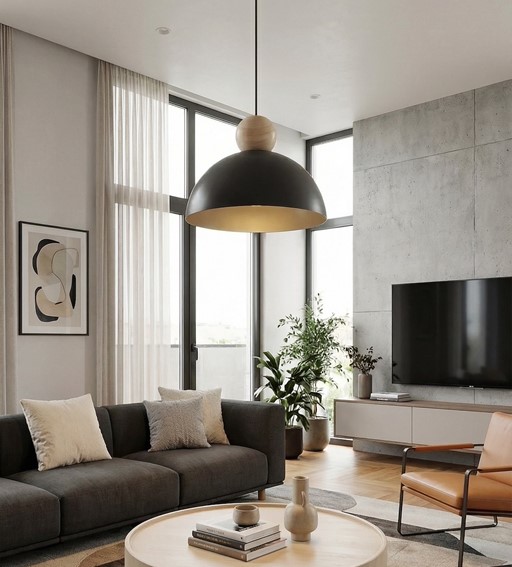 Lampa Wisząca KAKI 1M Czarny